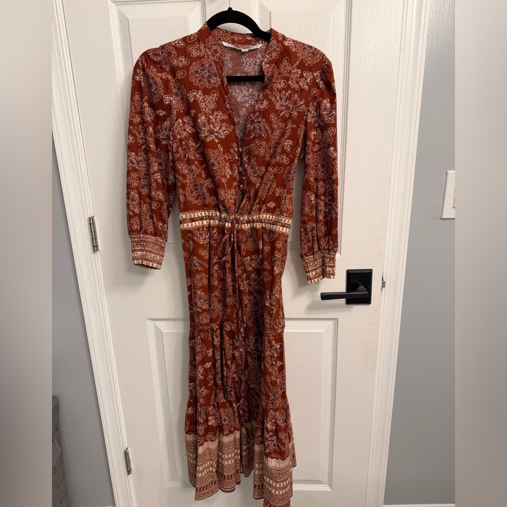 Veronica Beard Rust Floral Long Sleeve Dress in Size 0 - BF SALE